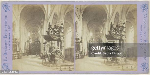 Interior of the Saint Andrew's church in Antwerp, Anvers, L'Eglise Saint-Andre, Vue Generale Interieure , La Belgique pittoresque et monumentale,...