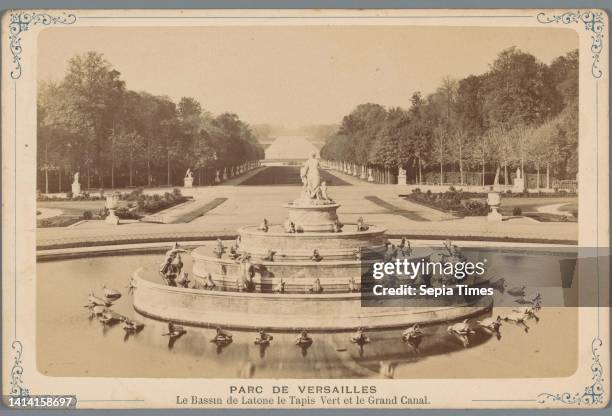 View of the garden of Versailles with fountain, Parc de Versailles, Le Bassin de Latone le Tapis Vert te le Grand Canal , etienne Neurdein ,...