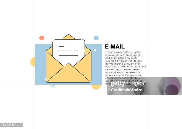 e-mail colored line icon - contact us stock illustrations