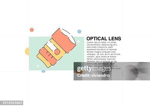 Optical Lens colored line icon Optical Lens colored line icon