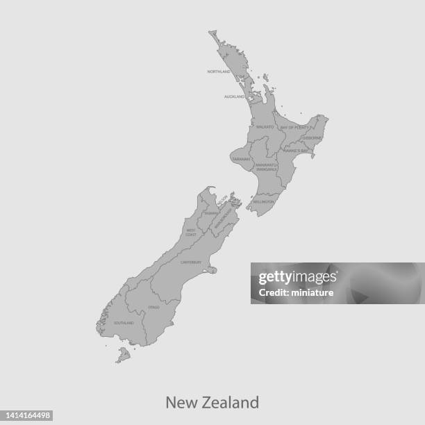 neuseeland-karte - new zealand map stock-grafiken, -clipart, -cartoons und -symbole