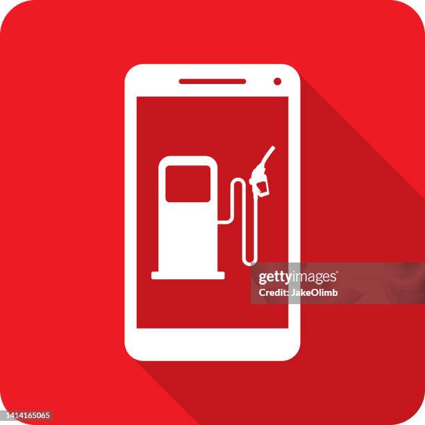 stockillustraties, clipart, cartoons en iconen met gas pump smartphone icon silhouette 2 - diesel