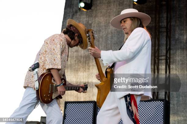 Musicians Robin Taylor Zander and Robin Zander of the band Cheap Trick performs onstage at Ventura County Fairgrounds and Event Center on August 10,...