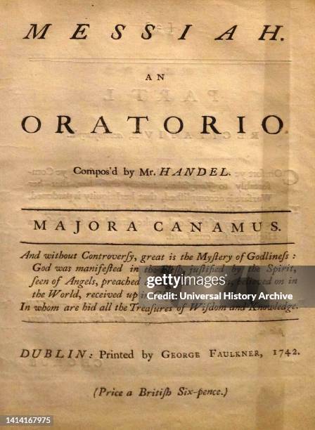 Messiah is an English-language oratorio composed in 1741 by George Frideric Handel. It was first performed in Dublin on 13 April 1742 and received...