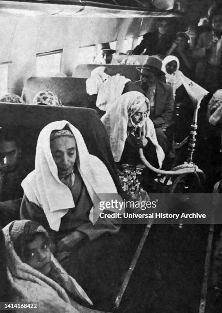 Immigrants from Aden in 1949. An operation between June 1949 and September 1950 brought 1,500 Jews from Aden who were airlifted to Israel. British...