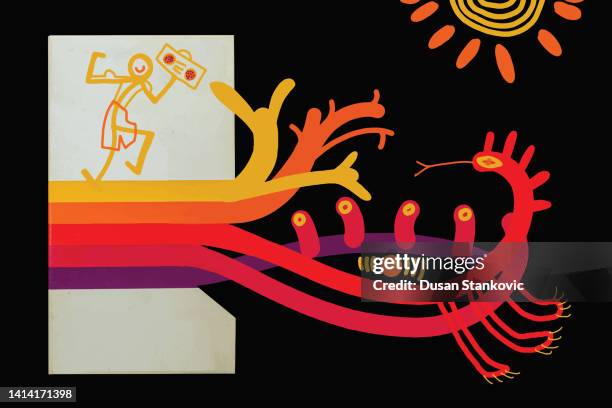retro vintage concept - record cover stock illustrations