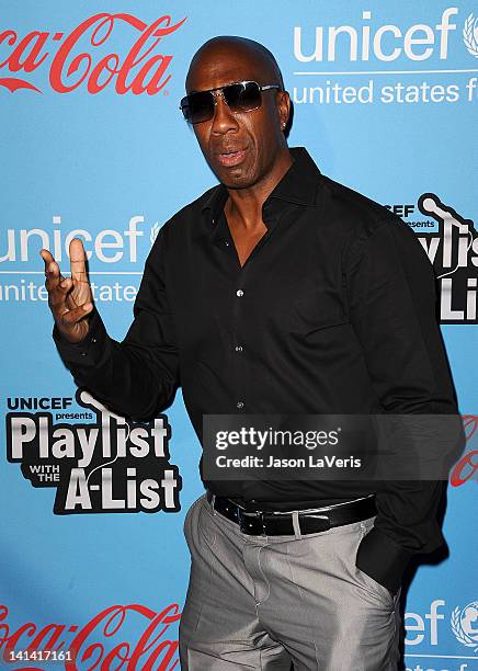 Actor J.B. Smoove attends the UNICEF "Playlist With The A-List" celebrity karaoke benefit at El Rey Theatre on March 15, 2012 in Los Angeles,...