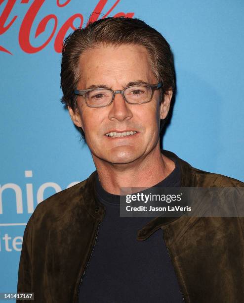 Actor Kyle MacLachlan attends the UNICEF "Playlist With The A-List" celebrity karaoke benefit at El Rey Theatre on March 15, 2012 in Los Angeles,...