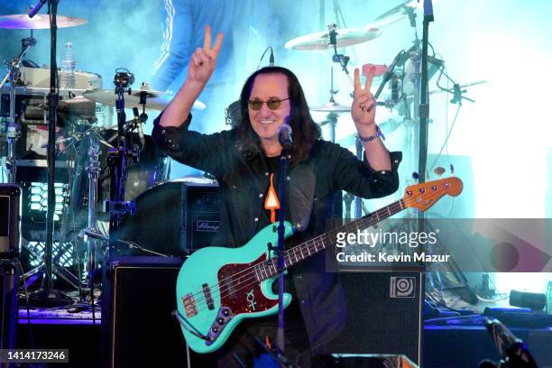 Geddy Lee of the band Rush performs at South Park The 25th Anniversary Concert at Red Rocks Amphitheatre on August 10, 2022 in Morrison, Colorado.