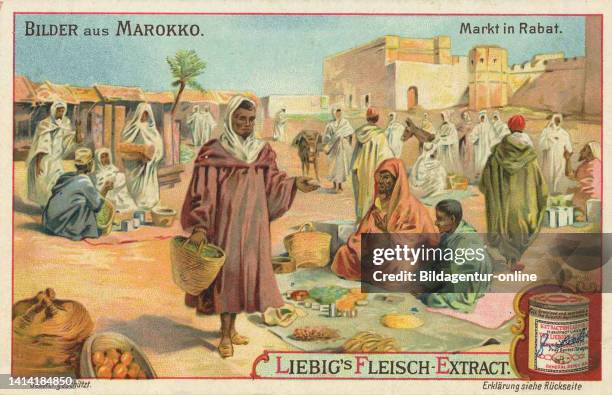 Serie Bilder aus Marokko, Markt in Rabat / Series pictures from Morocco, market in Rabat, Liebigbild, digital improved reproduction of a collectible...