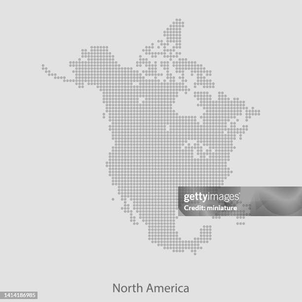north america map - north america map dots stock illustrations