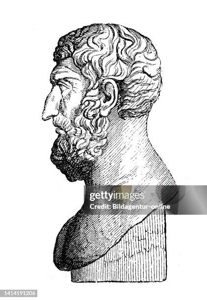 Epikur, Epikouros, um 341 v. Chr. - 271 oder 270 v. Chr., war ein griechischer Philosoph, Begründer des Epikureismus und der epikureischen Schule /...