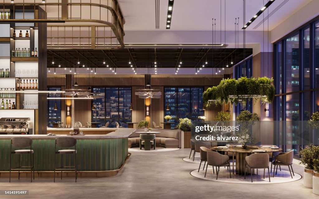3d Rendering Of A Luxury Bar And Restaurant High-Res Stock Photo ...