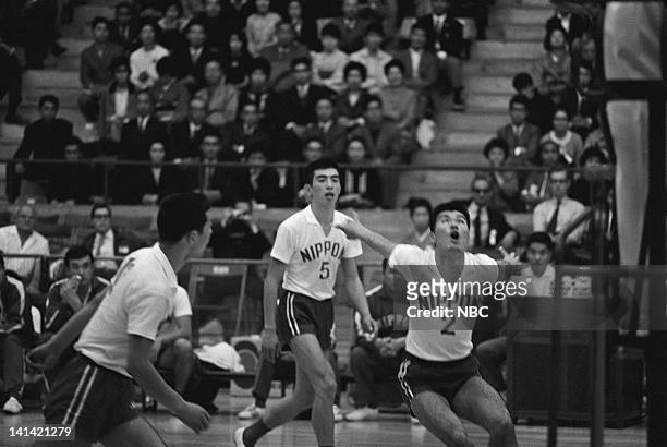 Summer Olympics -- Pictured: Unidentified Japanese basketball players in action in Tokyo, Japan -- Photo by: NBCU Photo Bank