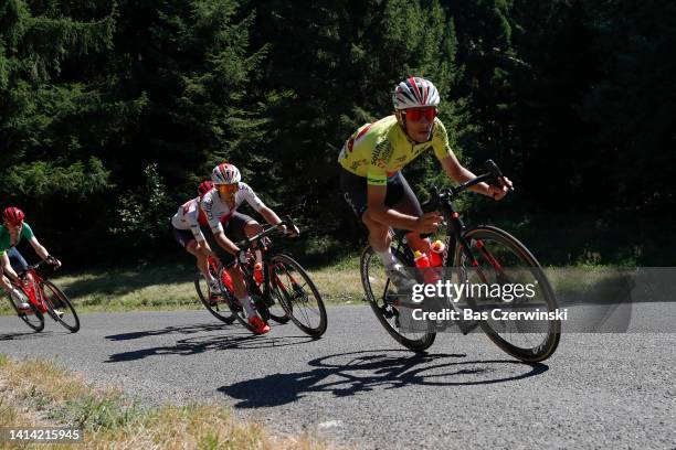 Guillaume Martin of France and Team Cofidis - Yellow Leader Jersey cmduring the 34th Tour de l'Ain 2022 - Stage 3 a 131km stage from Plateau...