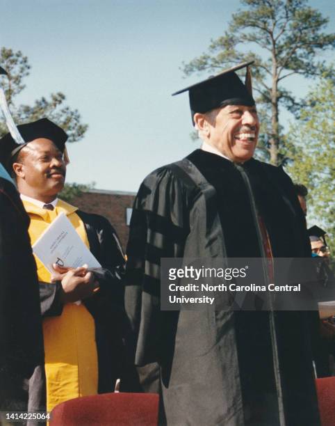 Cab Calloway receives an Honorary Doctorate of Fine Arts at Commencement on May 13, 1989.