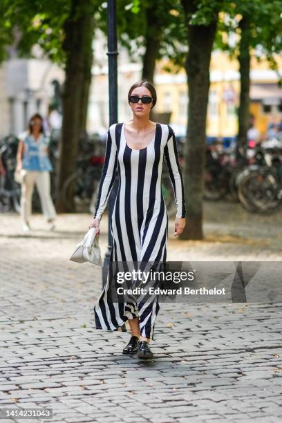 black and white stripe dress