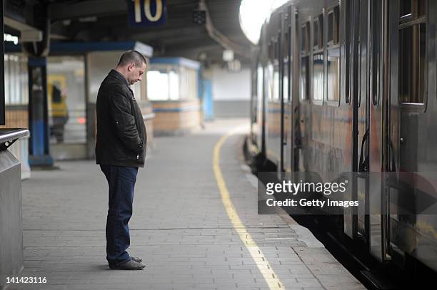Minute's silence is observed at Brussel-Zuid station following a coach crash which killed 28 people March 16, 2012 in Brussels, Belgium. The accident...