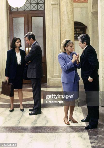 Deceit" Episode 17 -- Aired -- Pictured: Jill Hennessy as A.D.A. Claire Kincaid, Sam Waterston as Executive A.D.A. Jack McCoy, Mary Beth Hurt as Sela...
