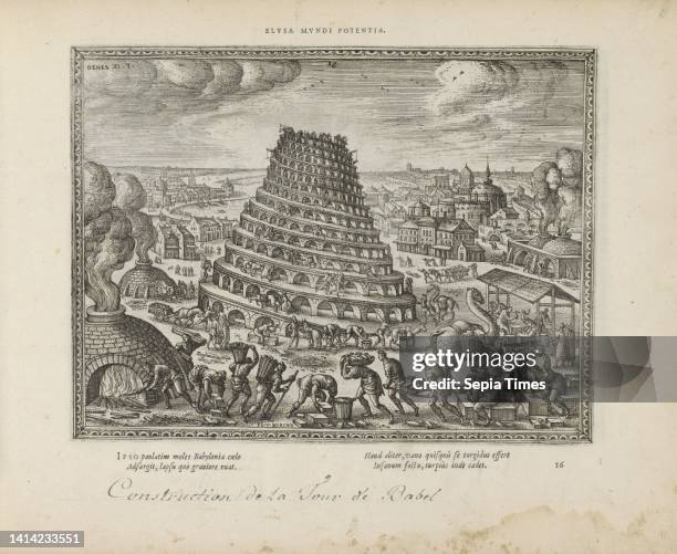 Tower of Babel, Elusa mundi potentia , Emblemata Sacra è praecipuis utriusque testamenti historiis concinnata , Imagines et figurae bibliorum , The...