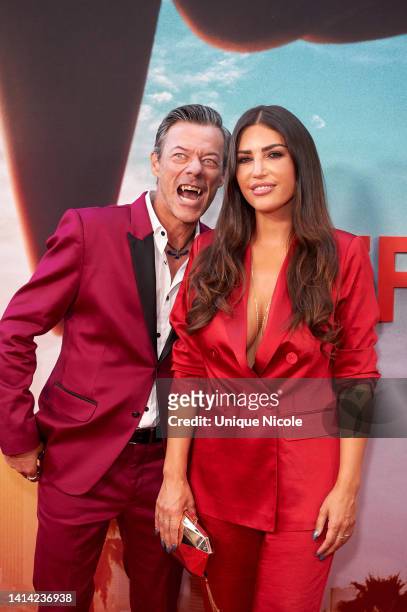 Massi Furlan and Yolanthe Sneijder-Cabau attend the world premiere of Netflix's "Day Shift" - arrivals at Regal LA Live on August 10, 2022 in Los...