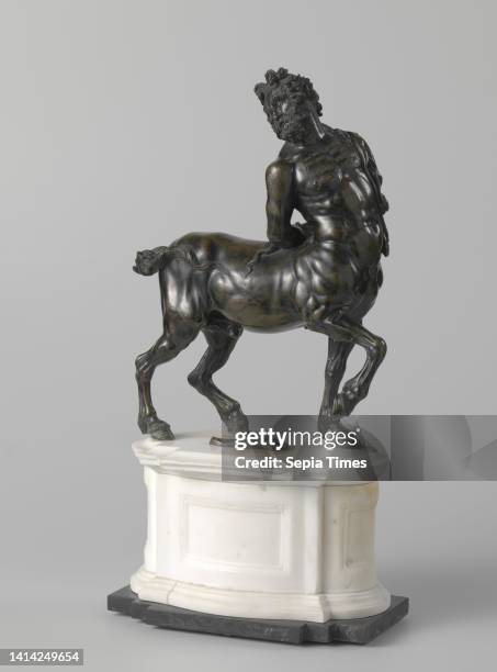 Young and an Old Centaur, Old centaur, The centaur walks at a walking pace with right front leg raised and wrists tied behind his back. He turns his...