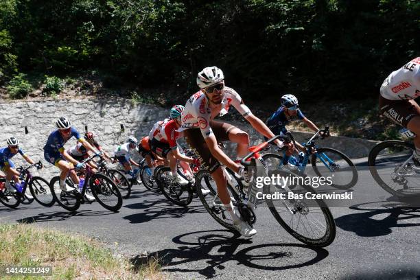 Valentin Paret-Peintre of France and Ag2R Citroen Team competes during the 34th Tour de l'Ain 2022 - Stage 3 a 131km stage from Plateau d'Hauteville...