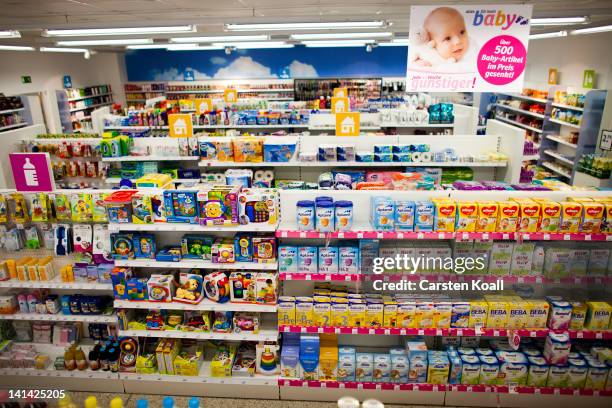 The shelves are special offers advertised at a Schlecker drugstore on March 16, 2012 in Strausberg, Germany. The German drugstore chain released a...