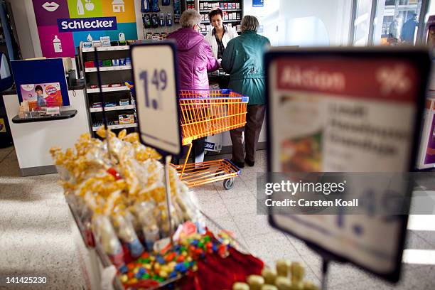 Branch manager collected from customers at a Schlecker drugstore on March 16, 2012 in Strausberg, Germany. The German drugstore chain released a list...