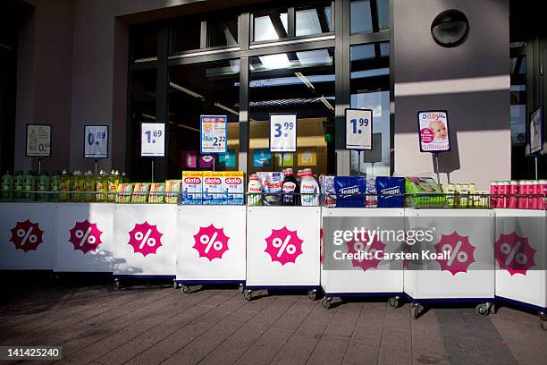 The shelves are special offers advertised at a Schlecker drugstore on March 16, 2012 in Strausberg, Germany. The German drugstore chain released a...