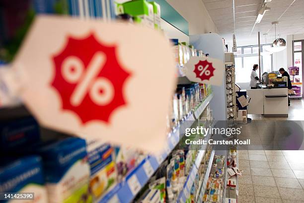 The shelves are special offers advertised at a Schlecker drugstore on March 16, 2012 in Strausberg, Germany. The German drugstore chain released a...