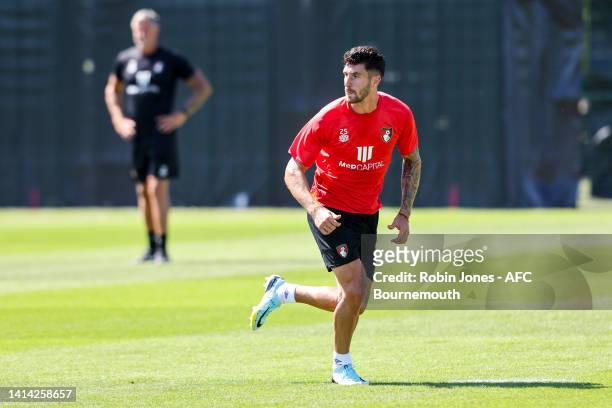 New signing Marcos Senesi of Bournemouth during a training session at Vitality Stadium on August 11, 2022 in Bournemouth, England.