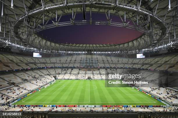 General view of the Lusail Stadium before the QNB Stars League match bewteen Al Arabi and Al Rayyan on August 11, 2022 in Doha, Qatar.