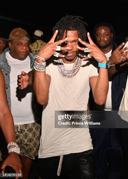 Rapper Lil Baby attends Chris Brown & Lil Baby One Of Them Ones Tour Afterparty at Republic Lounge on August 10, 2022 in Atlanta, Georgia.