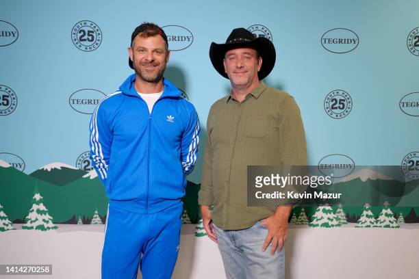 Trey Parker and Matt Stone attend South Park The 25th Anniversary Concert at Red Rocks Amphitheatre on August 10, 2022 in Morrison, Colorado.