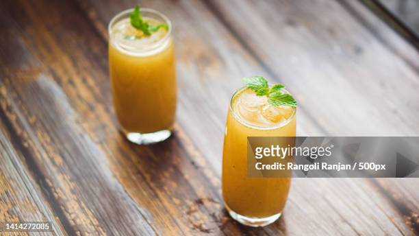 aam panna an indian summer mocktail,united states,usa - mango juice stock-fotos und bilder