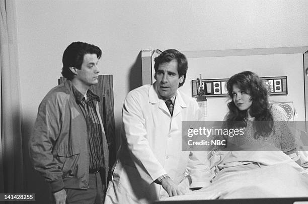 Moments to Live - May 4, 1985" Episode 19 -- Air Date -- Pictured: Matthew Ashford as TV Husband, Scott Bakula as Dr. Sam Beckett, Ellen Gerstein as...