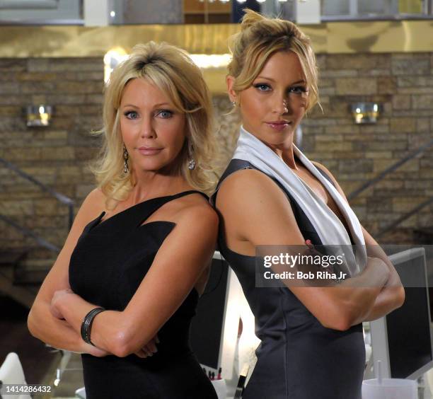 Melrose Place' actors Katie Cassidy and Heather Locklear on the set of Melrose Place in Los Angeles.