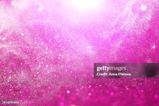 pink background made of sequins. holiday concept. copy space for your design. flat lay style - glamour ストックフォトと画像