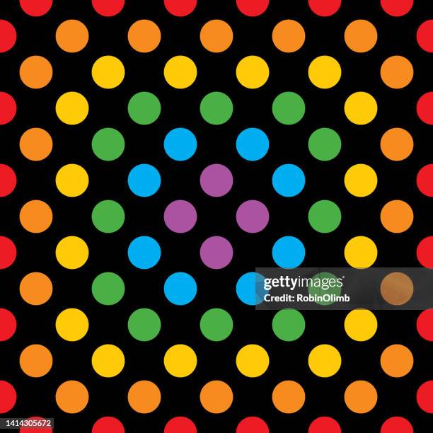 multi colored spots seamless pattern - colorful polka dot background stock illustrations