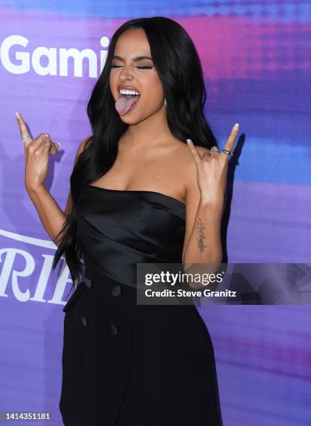 Becky G arrives at the Variety's 2022 Power Of Young Hollywood Celebration Presented By Facebook Gaming on August 11, 2022 in Hollywood, California.