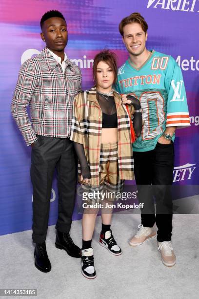 Niles Fitch, Hannah Zeile and Logan Shroyer attend Variety's 2022 Power Of Young Hollywood Celebration Presented By Facebook Gaming on August 11,...