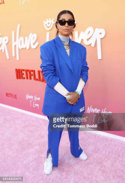 Lilly Singh attends the Los Angeles premiere of Netflix's "Never Have I Ever" Season 3 on August 11, 2022 in Los Angeles, California.
