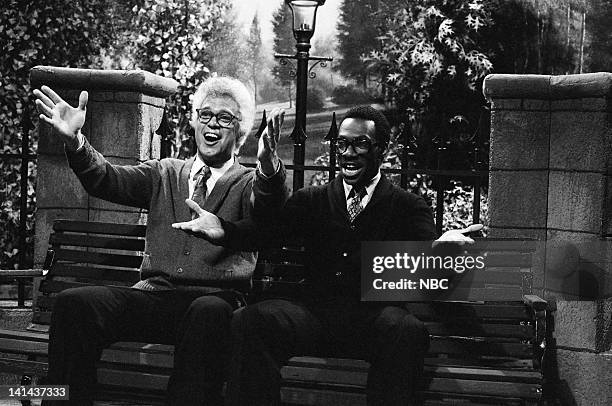 Episode 14 -- Pictured: Joe Piscopo as old man and Eddie Murphy as old man during the 'A Nickel' skit on February 25, 1984 -- Photo by: Alan...