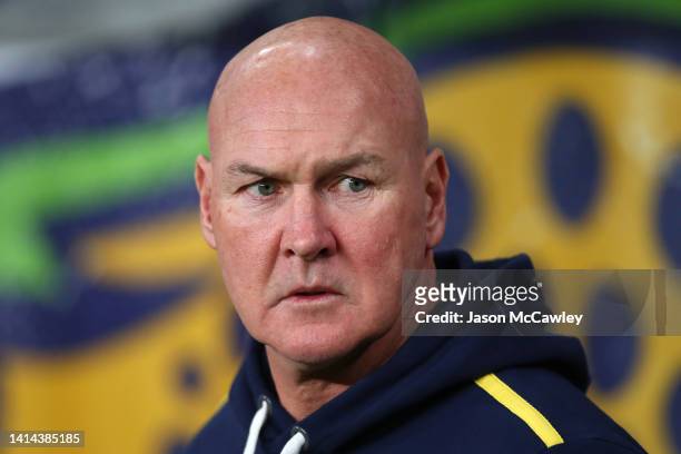 Eels assistant coach Paul McGregor looks on before the round 22 NRL match between the Parramatta Eels and the South Sydney Rabbitohs at CommBank...