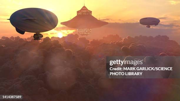 exploration of venus, illustration - venus atmosphere stock illustrations