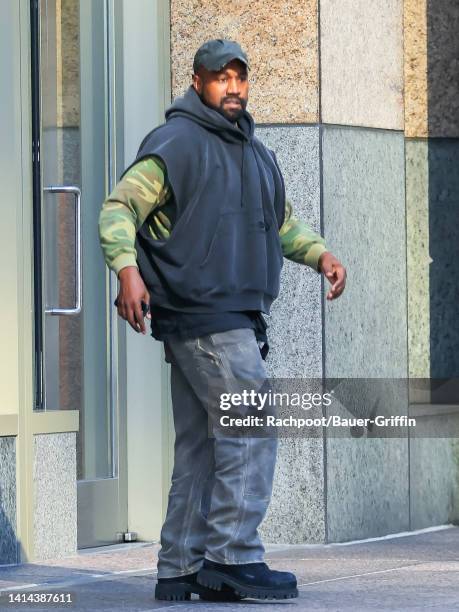 Kanye West is seen on August 10, 2022 in Los Angeles, California.