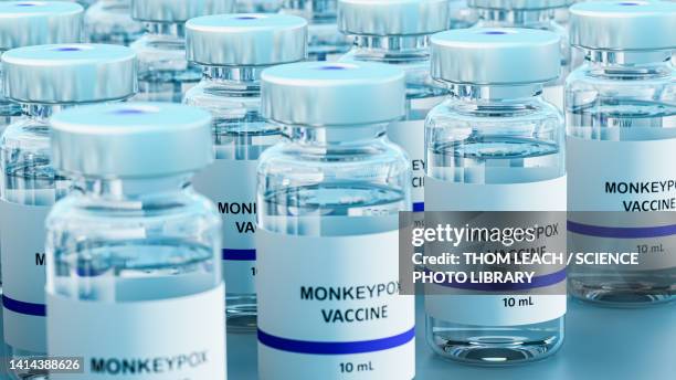monkeypox vaccine, illustration - virology stock illustrations