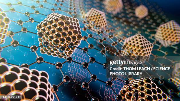 illustrations, cliparts, dessins animés et icônes de graphene containing nanoparticles, illustration - nanoparticule