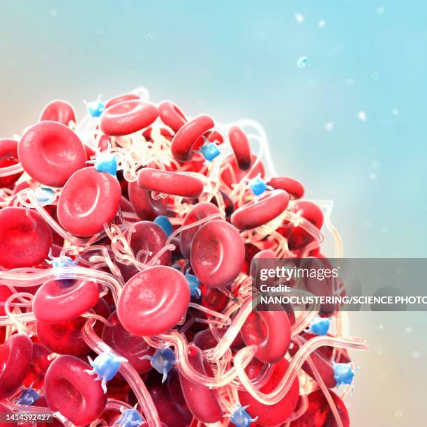 blood clot, illustration - fibrin stock illustrations